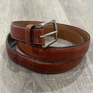 Brooks Brothers 40W Made in USA Genuine Tanned Patina Leather Belt